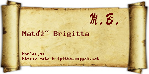 Mató Brigitta névjegykártya